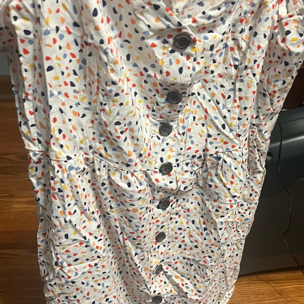 Colorful Polka Dot Button-Down Dress
